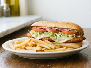 Crispy Chicken W/cheese + Fries