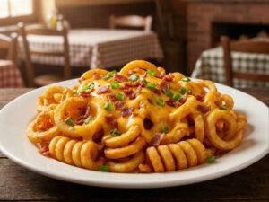 Curly Cheese Fries w/ Bacon