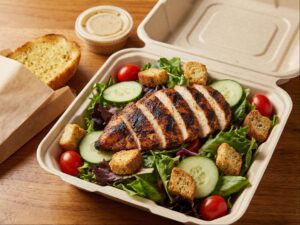 Blackened Chicken Salad + Garlic Bread + Soda