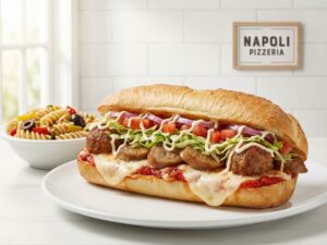Meatball Parmagiana + salad