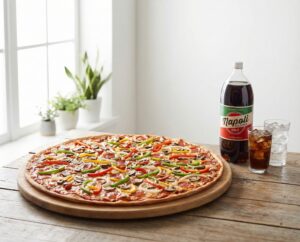 #2 - 28" Pizza 4 Toppings + (1) 2 Llter Soda