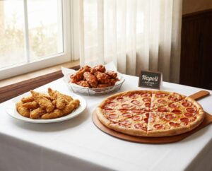 #6 - 8 Fingers + 20 Wings + 16 "Pizza (1) Topping + 2 Liter Soda