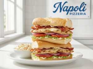 Triple Decker Chicken And Bacon + salad