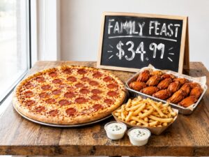 Special - Family Feast: 16" Pizza 1 Topping + 20 Wings + Large Fries